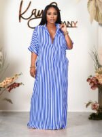 Striped-Lapel-Long-Shirt-Dress-5