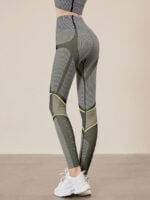 Wholesale Striped Panel High-Rise Yoga Pants