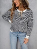 Striped Pullover Crewneck Sweater