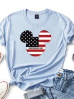 Striped Star Print Cute Print T-Shirt