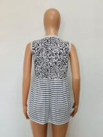 Wholesale Leopard-panel striped sleeveless top