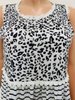 Wholesale Leopard-panel striped sleeveless top