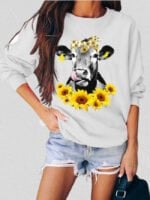 Sunflower Calf Print Long Sleeve Top