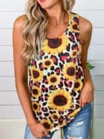 Sunflower Leopard Sleeveless Top