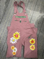 Wholesale Sunflower print denim jumpsuit