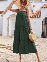 Wholesale Sweet Lace-Up Layered Pleated Slip Dress