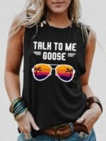 Wholesale TALK TO ME GOOSE Print Tank Top