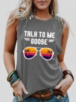 Wholesale TALK TO ME GOOSE Print Tank Top