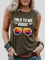 Wholesale TALK TO ME GOOSE Print Tank Top