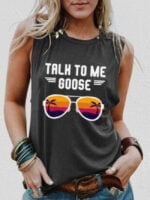 Wholesale TALK TO ME GOOSE Print Tank Top