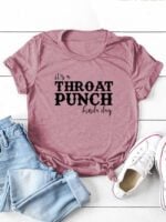 Wholesale THROAT PUNCH Letter Print Short Sleeve T-Shirt