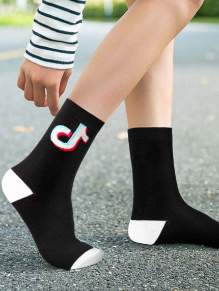 TIK TOK Icon Colorblock Socks