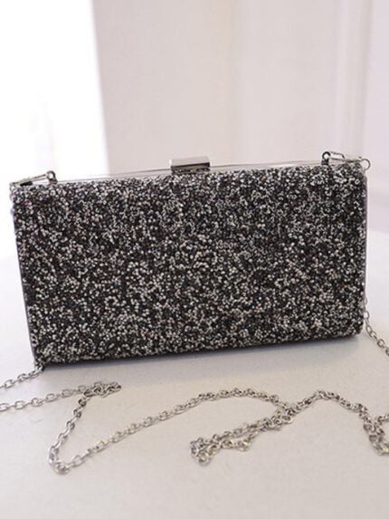 Temperament flash diamond square clutch