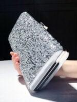 Temperament flash diamond square clutch