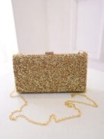 Temperament flash diamond square clutch