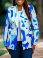 Tie Dye Print Button Blazer