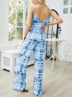 Wholesale Tie-Dye V-Neck Casual Suspender Jumpsuit