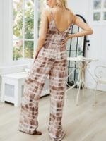 Wholesale Tie-Dye V-Neck Casual Suspender Jumpsuit