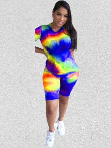 Tie-dye Tee And Shorts Set