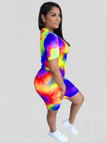 Tie-dye Tee And Shorts Set