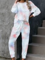 Tie-dye Tie Waist PJ Set pajamas