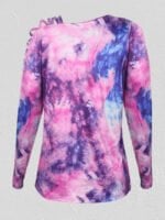 Tie-dye print off-the-shoulder T-shirt