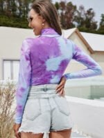 Tie-dye turtleneck bodysuit