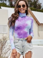 Tie-dye turtleneck bodysuit