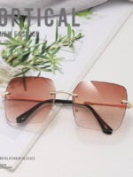 Trendy Gradient Rimless Sunglasses