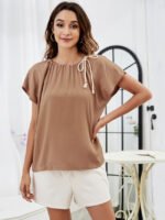 Wholesale Trendy Pleated Drawstring T-Shirt