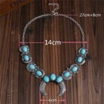 Trendy Turquoise Horn Pendant Necklace