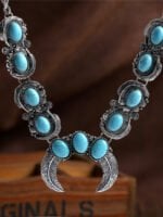 Trendy Turquoise Horn Pendant Necklace