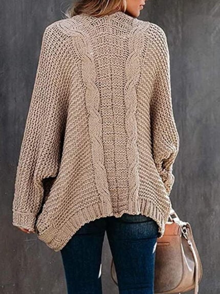 Twisted Rope Bat Sleeve Sweater Coat