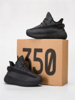 UYEEZY Black Lace-Up Mesh Sport Shoes-Wholesale