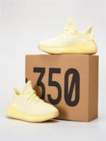 UYEEZY Cream Yellow Lace-Up Mesh Sport Shoes