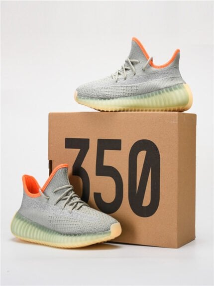 UYEEZY Grey Orange Patchwork Mesh Sport Shoes