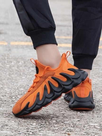 UYEEZY Orange And Black Flame Shoes