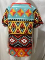 Wholesale V-Neck Geometric Print Short Sleeve T-Shirt