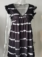 Wholesale V-neck tie-dye striped casual dress