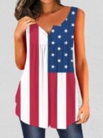 Wholesale Vintage American Flag Print Tank Top