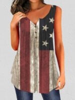 Wholesale Vintage American Flag Print Tank Top