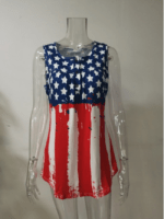 Wholesale Vintage American Flag Print Tank Top