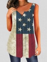 Wholesale Vintage American Flag Print Tank Top