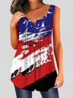 Wholesale Vintage American Flag Print Tank Top