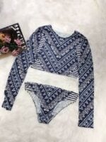 Wholesale Vintage Ethnic Print Long Sleeve Swimsuit