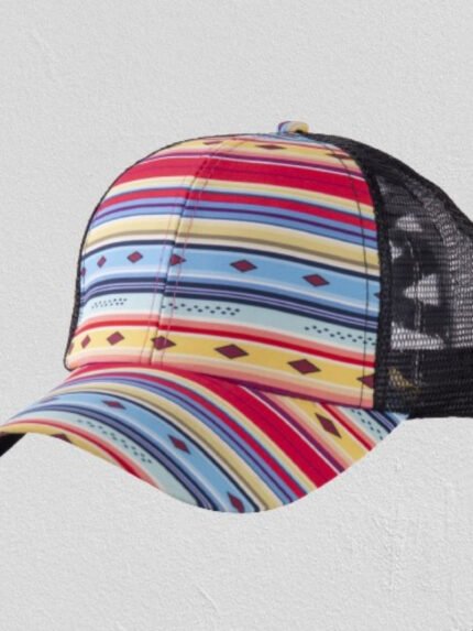 Wholesale Vintage Printed Mesh Panel Hat