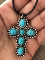 Vintage Turquoise Cross Necklace