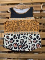 Wholesale Vintage print leopard panelled tank top