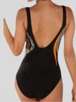 Wholesale Vintage-print open-back swimsuit