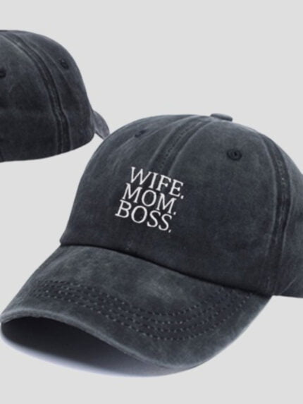 WIFE MOM Solid Color Baseball Cap